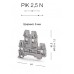 325249, Клеммник 2-х ярусный, 2,5 мм.кв. (серый); PIK 2,5RD (упак 100 шт)