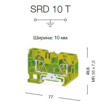 337230, Пружинная клемма серии  SRD 10T (Желто-Зеленый) Земля (упак 50 шт)